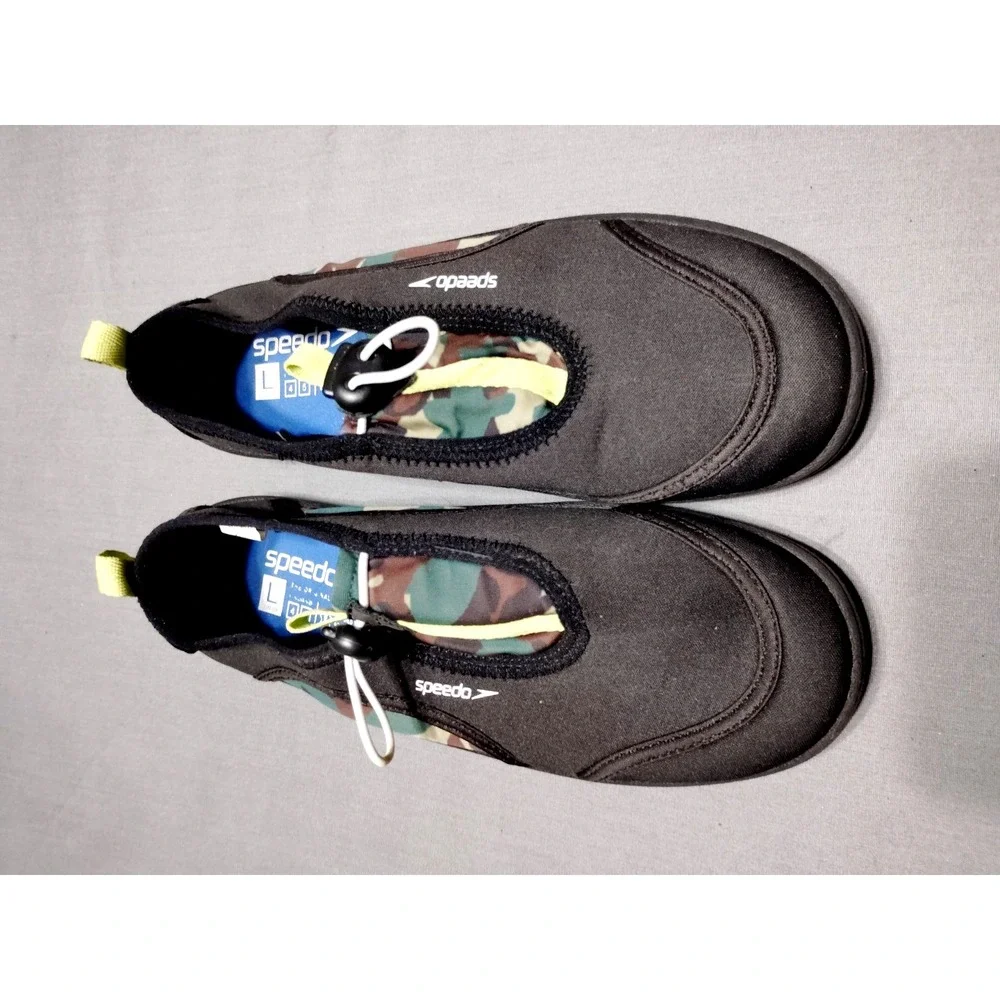 Speedo Camouflage Black Surfwalker Resort Water Shoes Swim Aqua Quick Dry Kids L